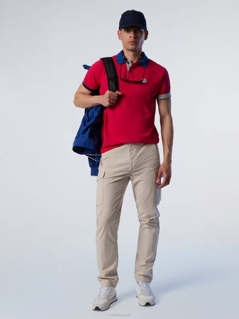 Barberry red Clothing B6XV98 Organic Cotton Polo Shirt NEW Men North Sails