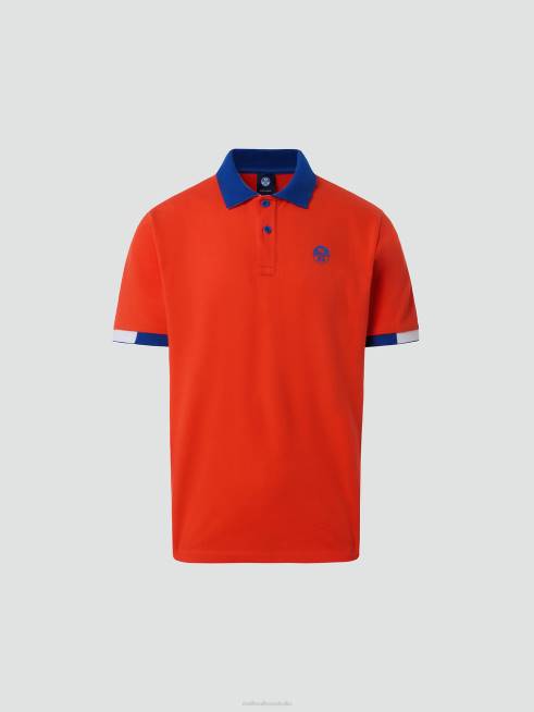 Bright orange Clothing B6XV120 ORGANIC COTTON POLO SHIRT Men North Sails