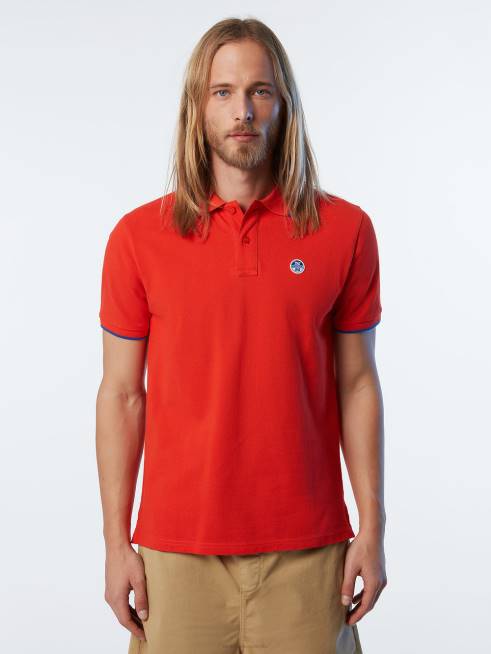 Bright orange Clothing B6XV71 Organic Cotton Polo Shirt SALE Men North Sails