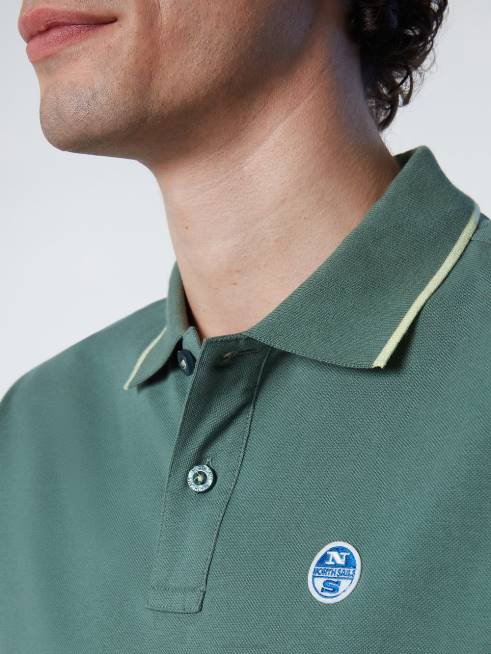 Military green Clothing B6XV77 Organic Cotton Polo Shirt SALE Men North Sails