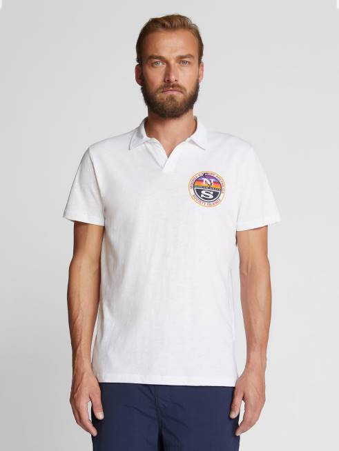 White Clothing B6XV1073 PRINTED POLO SHIRT Men North Sails