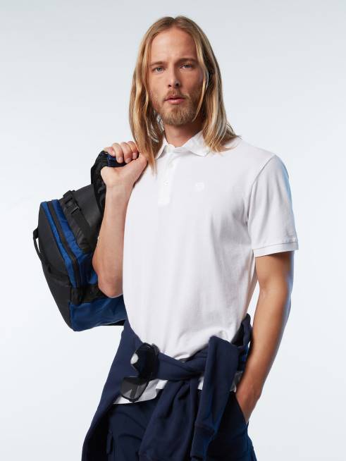 White Clothing B6XV109 Organic Cotton Polo Shirt NEW Men North Sails