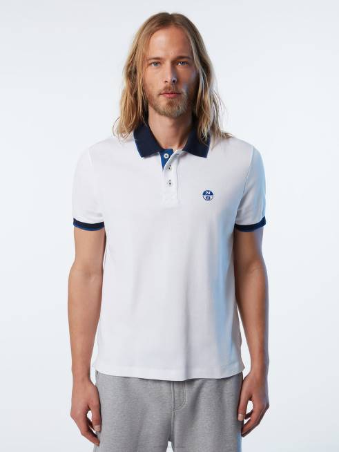White Clothing B6XV114 Organic Cotton Polo Shirt NEW Men North Sails