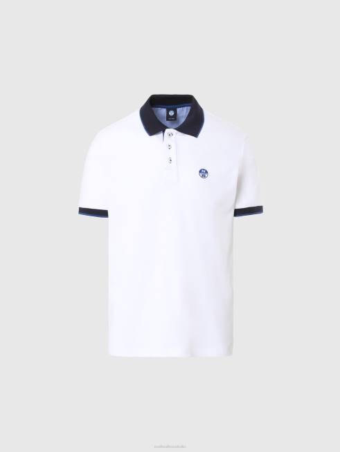 White Clothing B6XV114 Organic Cotton Polo Shirt NEW Men North Sails