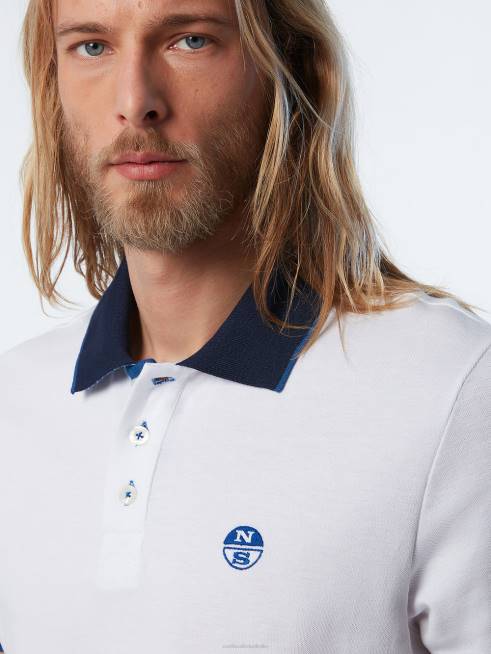 White Clothing B6XV114 Organic Cotton Polo Shirt NEW Men North Sails