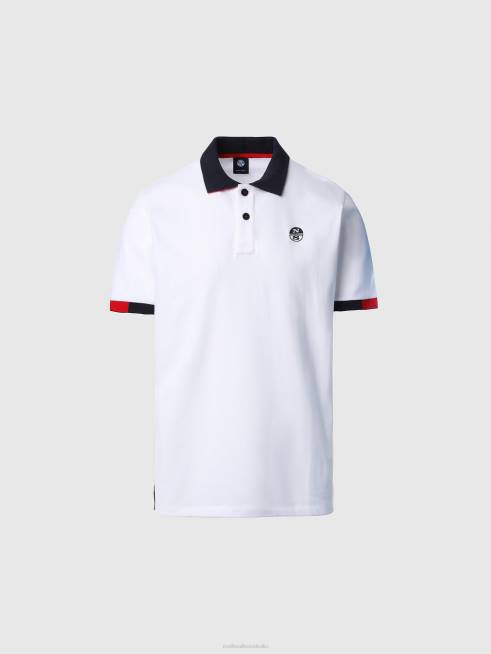 White Clothing B6XV116 Organic Cotton Polo Shirt NEW Men North Sails