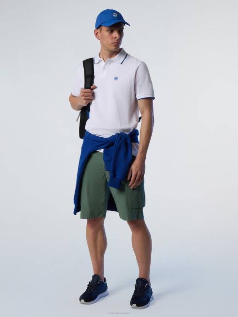 White Clothing B6XV67 Organic Cotton Polo Shirt SALE Men North Sails
