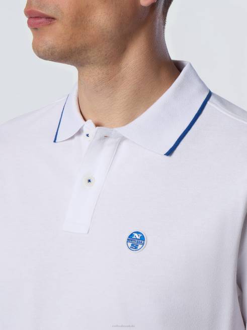 White Clothing B6XV67 Organic Cotton Polo Shirt SALE Men North Sails