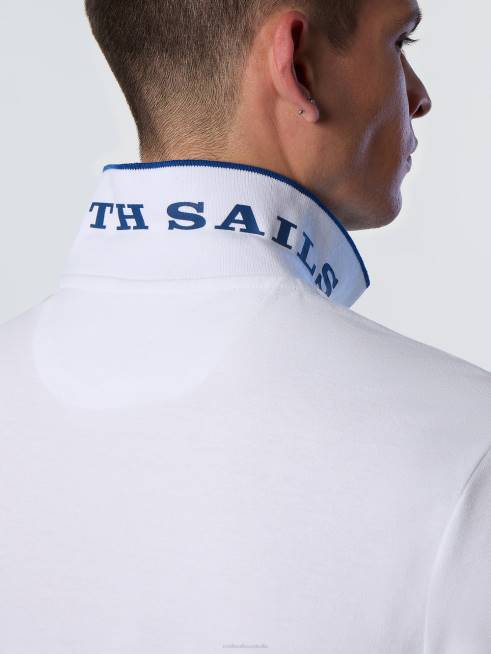 White Clothing B6XV67 Organic Cotton Polo Shirt SALE Men North Sails