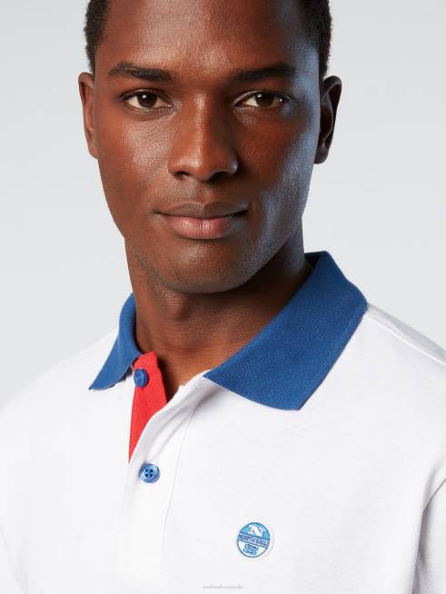 White Clothing B6XV96 Organic Cotton Polo Shirt NEW Men North Sails
