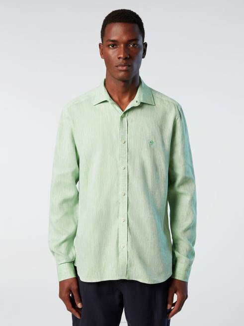 Garden green Clothing B6XV222 LINEN SHIRT Men North Sails