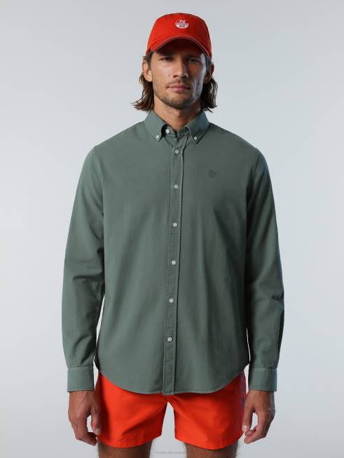 Military green Clothing B6XV208 GABARDINE SHIRT Men North Sails