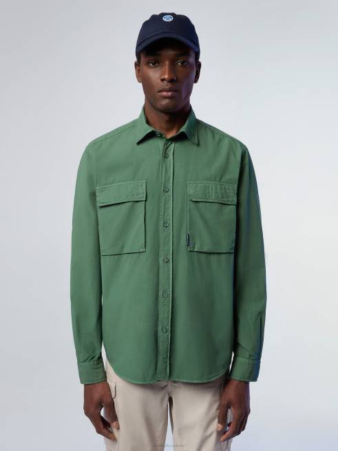Military green Clothing B6XV228 POPLIN OVERSHIRT Men North Sails