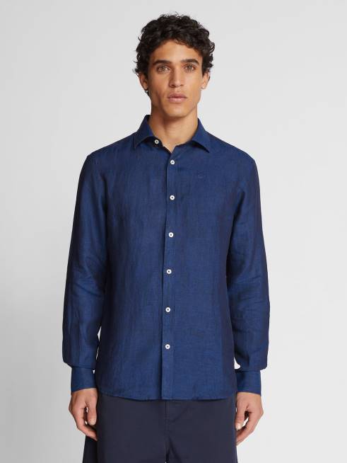 Navy blue Clothing B6XV1182 LINEN SHIRT Men North Sails