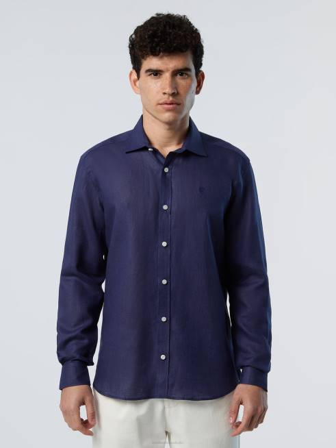 Navy blue Clothing B6XV226 LINEN SHIRT Men North Sails