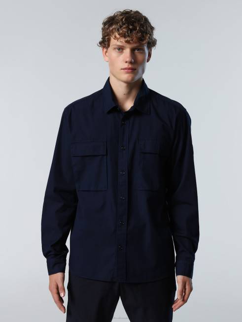 Navy blue Clothing B6XV227 POPLIN OVERSHIRT Men North Sails