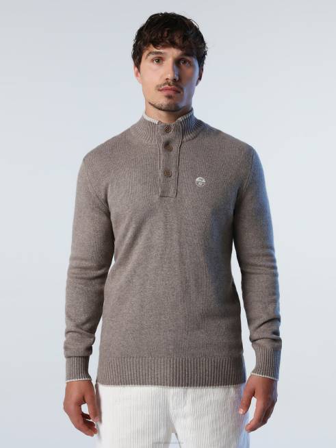 Fossil melange Clothing B6XV725 JUMPER WITH BUTTONS Men North Sails