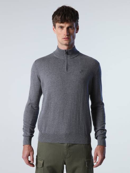 Medium grey melange Clothing B6XV732 HALF-ZIP JUMPER Men North Sails