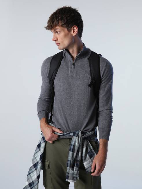 Medium grey melange Clothing B6XV732 HALF-ZIP JUMPER Men North Sails