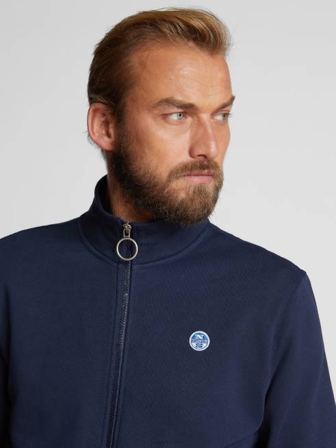 Navy blue Clothing B6XV1161 FLEECE CARDIGAN Men North Sails