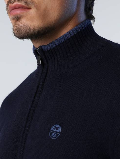 Navy blue Clothing B6XV766 ECO-CASHMERE CARDIGAN Men North Sails