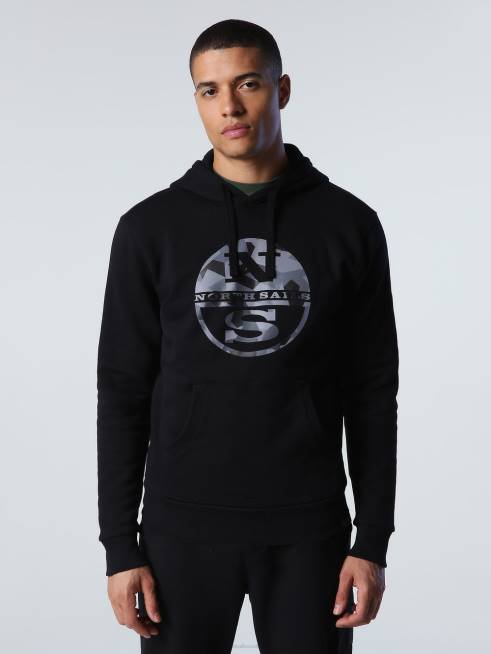 Black Clothing B6XV789 LOGO HOODIE Men North Sails