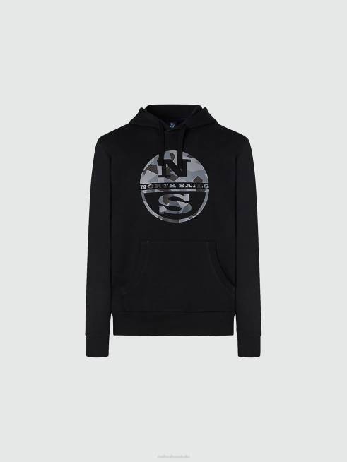 Black Clothing B6XV789 LOGO HOODIE Men North Sails