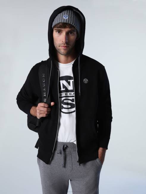 Black Clothing B6XV825 ZIP SWEATSHIRT Men North Sails