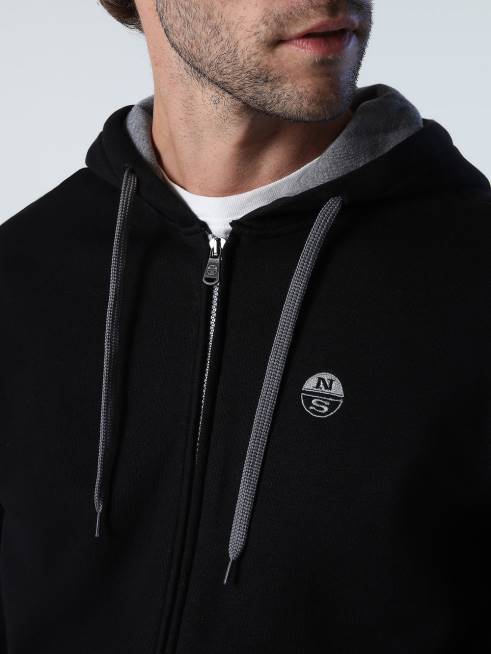 Black Clothing B6XV825 ZIP SWEATSHIRT Men North Sails