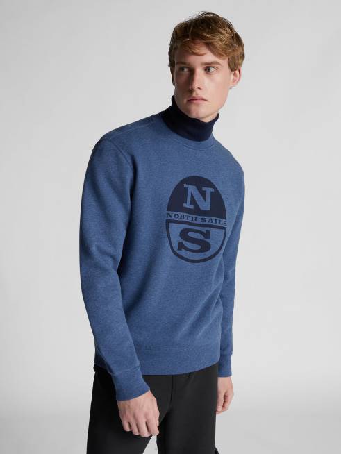 Denim blue melange Clothing B6XV1324 ORGANIC FLEECE SWEATSHIRT Men North Sails