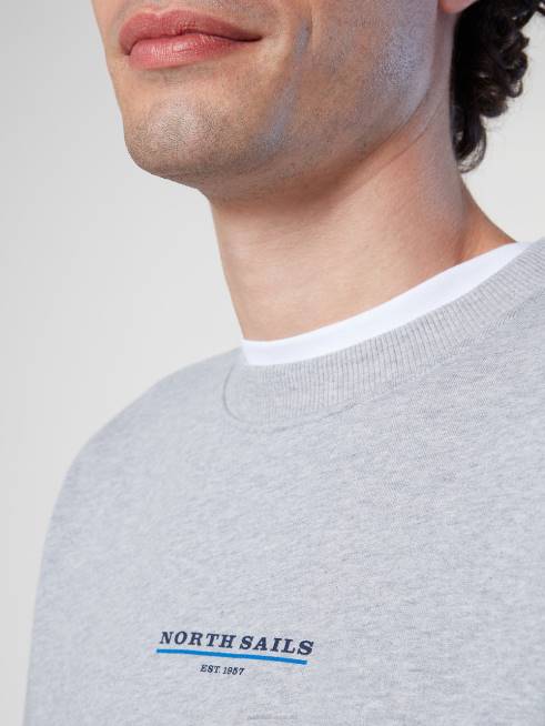 Grey melange Clothing B6XV294 SWEATSHIRT WITH CHEST PRINT Men North Sails