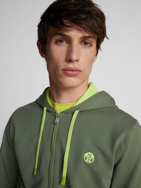 Olive green Clothing B6XV1112 ZIP-UP SWEATSHIRT Men North Sails
