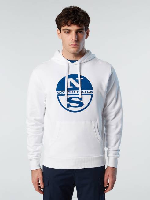 White Clothing B6XV297 MAXI LOGO HOODIE Men North Sails