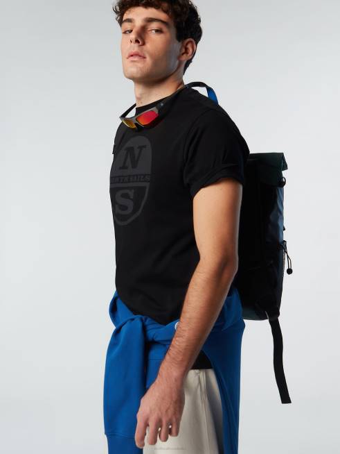 Black Clothing B6XV183 T-SHIRT WITH MAXI LOGO PRINT Men North Sails