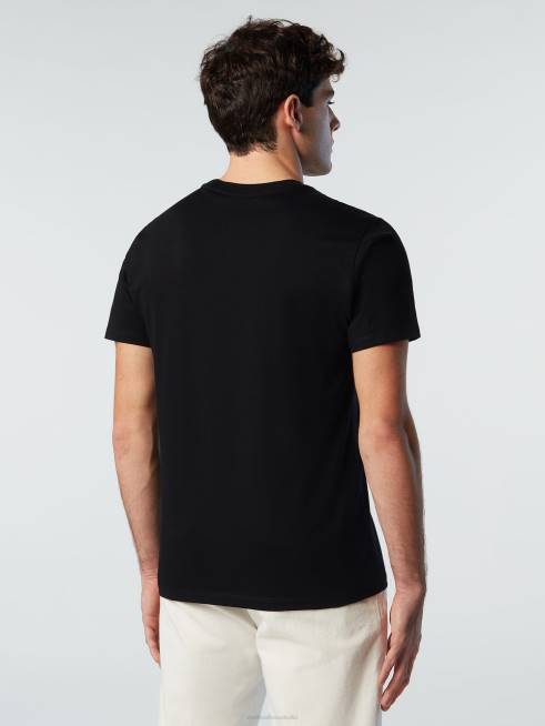 Black Clothing B6XV183 T-SHIRT WITH MAXI LOGO PRINT Men North Sails