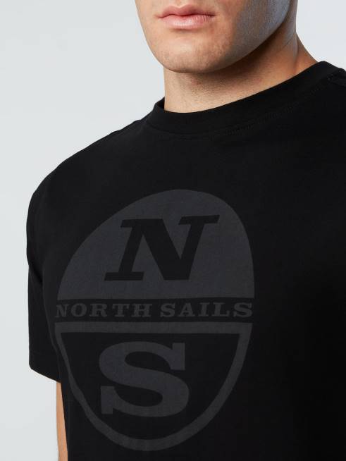 Black Clothing B6XV183 T-SHIRT WITH MAXI LOGO PRINT Men North Sails