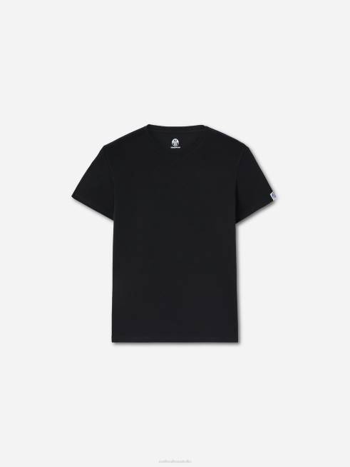 Black Clothing B6XV504 COTTON V-NECK T-SHIRT Men North Sails