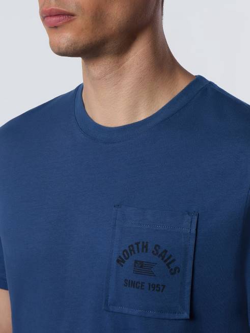 Dark denim Clothing B6XV163 T-SHIRT WITH CHEST POCKET Men North Sails