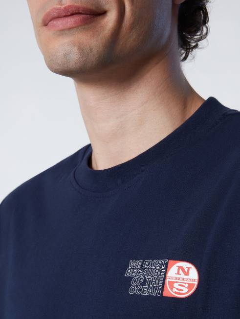 Navy blue Clothing B6XV165 T-SHIRT WITH CHEST PRINT Men North Sails