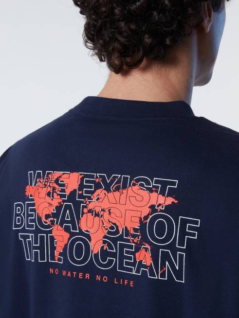 Navy blue Clothing B6XV165 T-SHIRT WITH CHEST PRINT Men North Sails