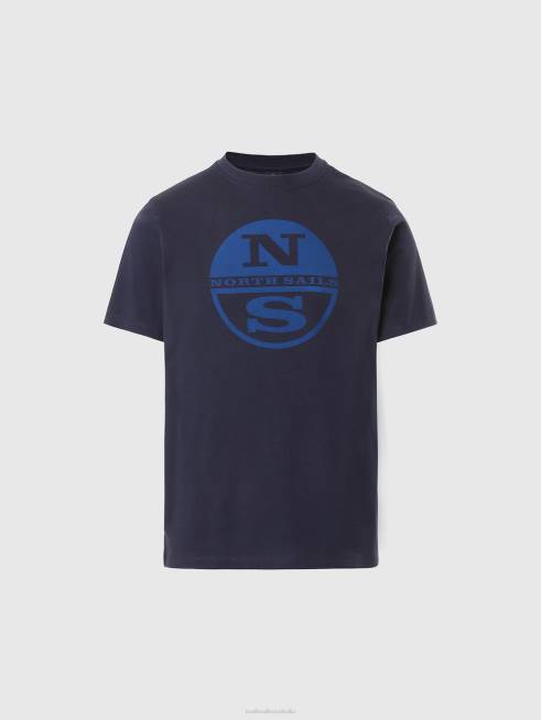 Navy blue Clothing B6XV178 T-SHIRT WITH MAXI LOGO PRINT Men North Sails