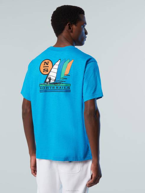 Turquoise Clothing B6XV151 T-SHIRT WITH GRAPHIC PRINT Men North Sails