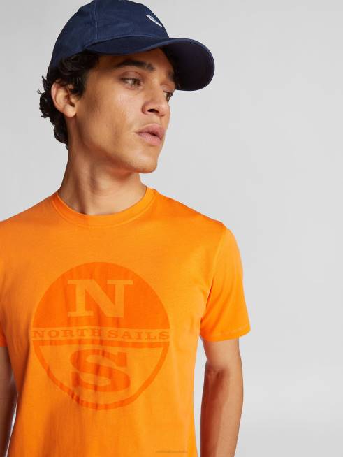Vibrant orange Clothing B6XV1132 T-SHIRT WITH MAXI LOGO Men North Sails