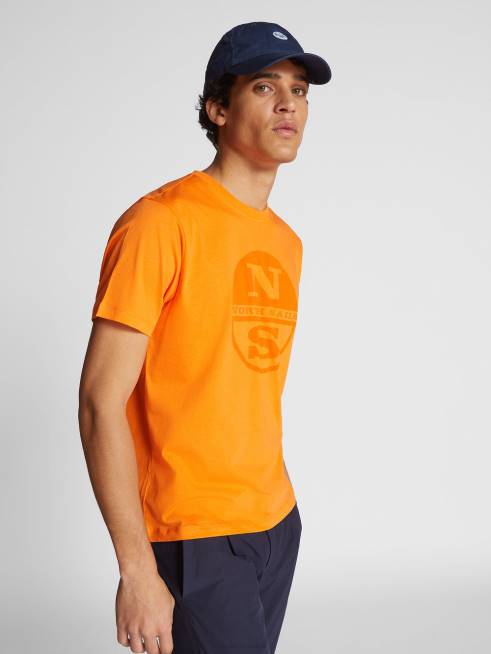 Vibrant orange Clothing B6XV1132 T-SHIRT WITH MAXI LOGO Men North Sails