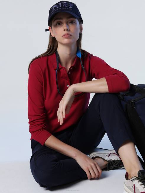 Deep cherry Clothing B6XV1355 LONG-SLEEVED POLO SHIRT Women North Sails