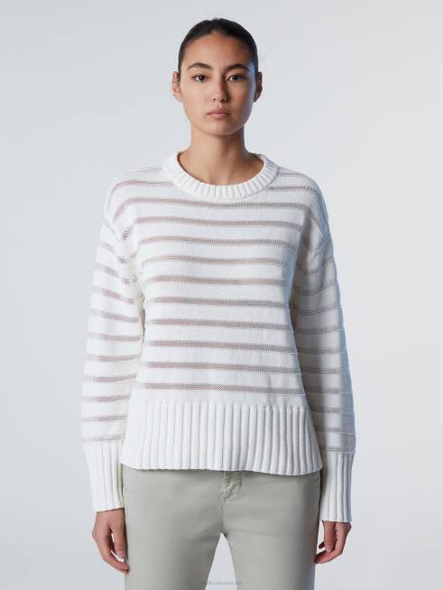 Alomond cream Clothing B6XV589 STRIPED CREW-NECK Women North Sails