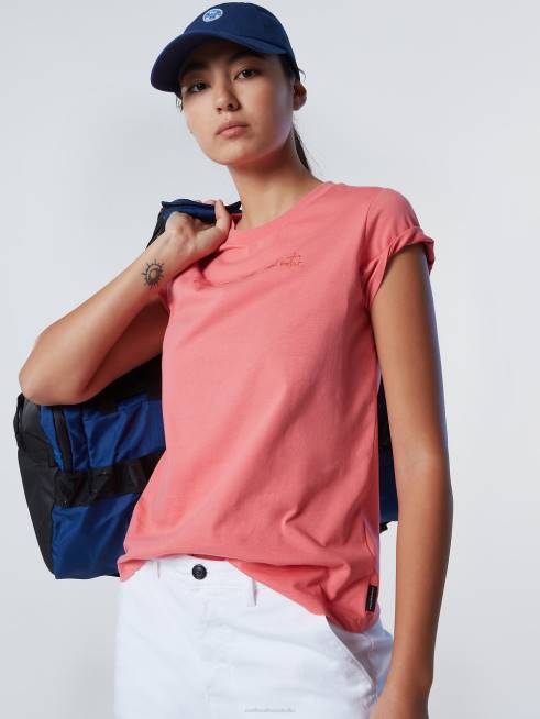 Tea rose Clothing B6XV558 T-SHIRT WITH EMBROIDERY Women North Sails
