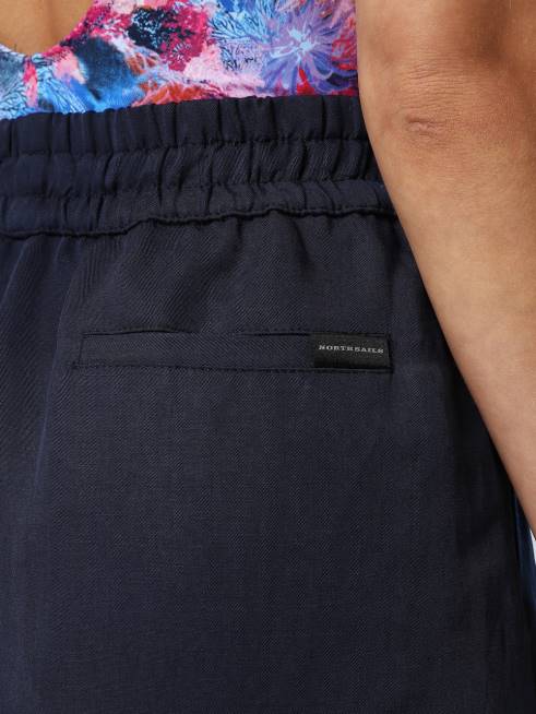 Navy blue Clothing B6XV609 LINEN AND TENCEL TROUSERS Women North Sails