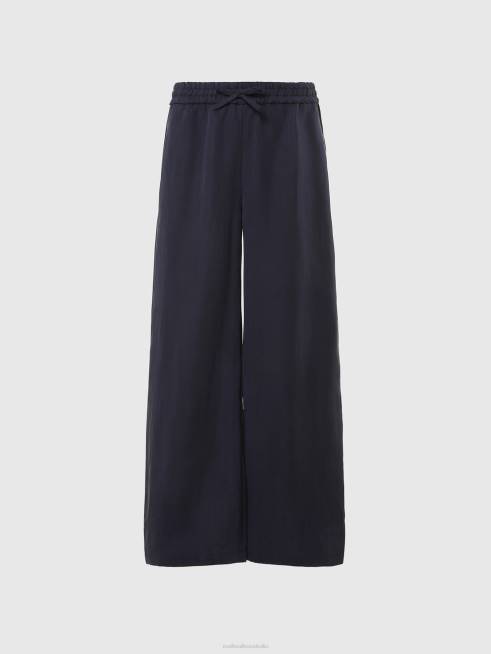 Navy blue Clothing B6XV609 LINEN AND TENCEL TROUSERS Women North Sails